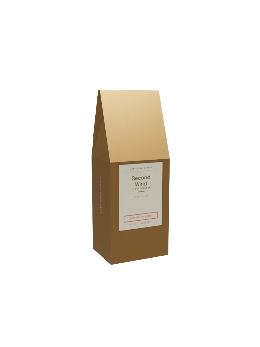 Second Wind, a 12oz box of light-medium roast coffee